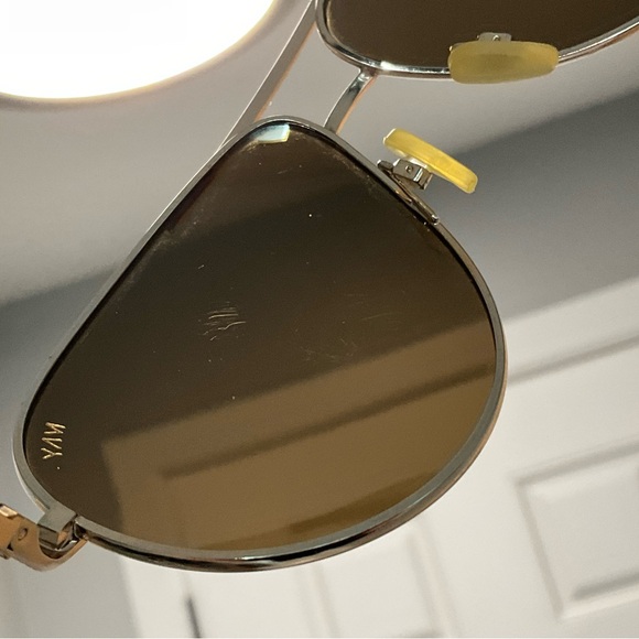 Marc New York aviator polarized gold brown sunglass - Picture 6 of 10